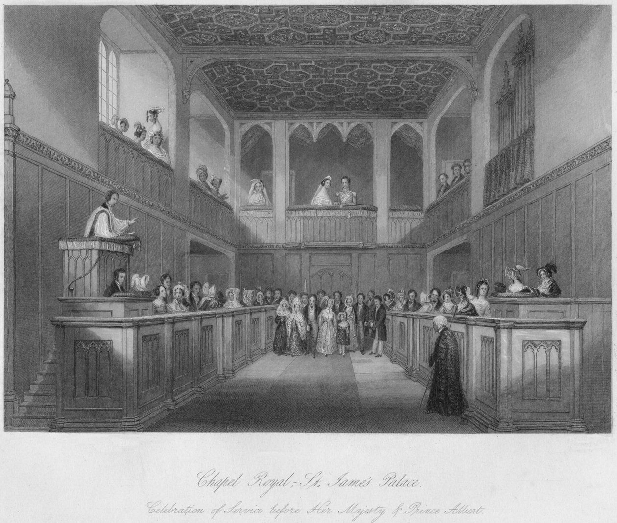 Kaplica Królewska - Pałac św. Jakuba, ok. 1841 r. autorstwa William Radclyffe