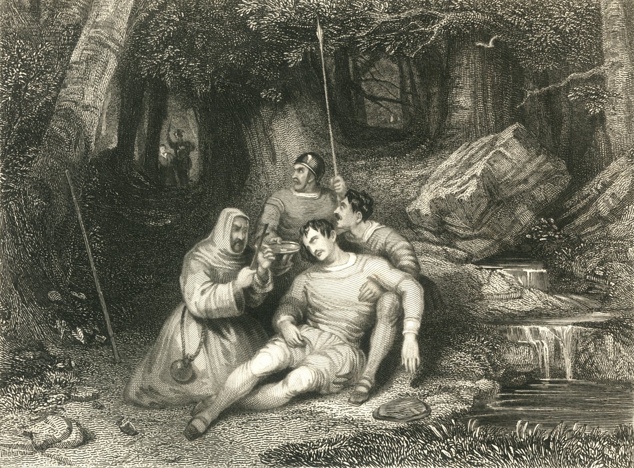 „Śmierć Llewellyna”, c1836 autorstwa William Radclyffe