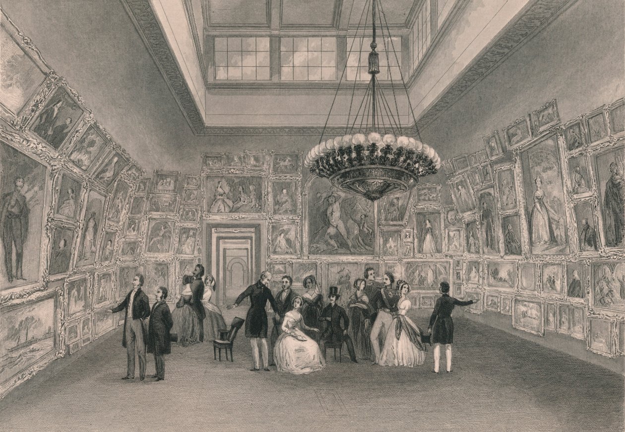 Wystawa Akademii Królewskiej. - Widok prywatny, c1844. autorstwa William Radclyffe