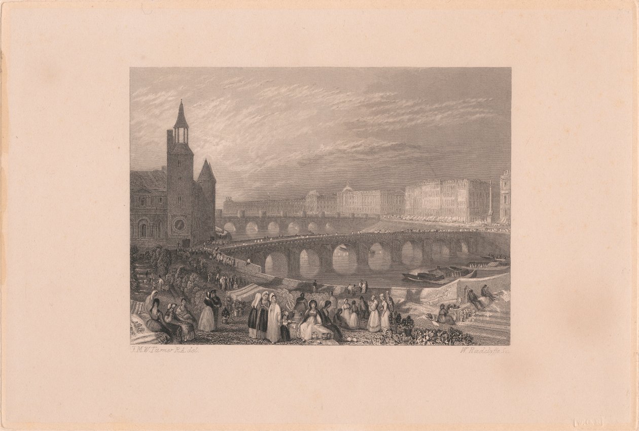Spacer kwiatowy i Pont-au-Change autorstwa William Radclyffe