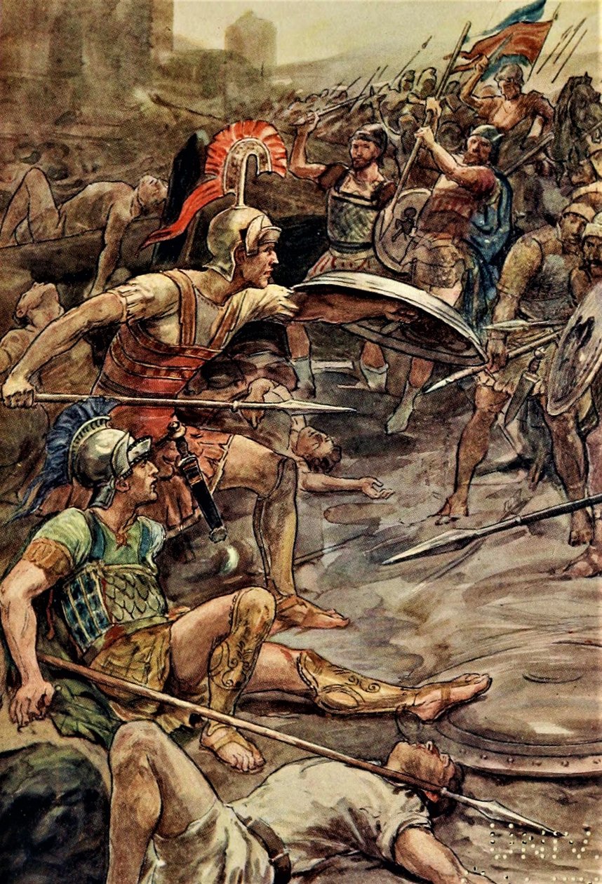 Epaminondas broniący Pelopidasa autorstwa William Rainey