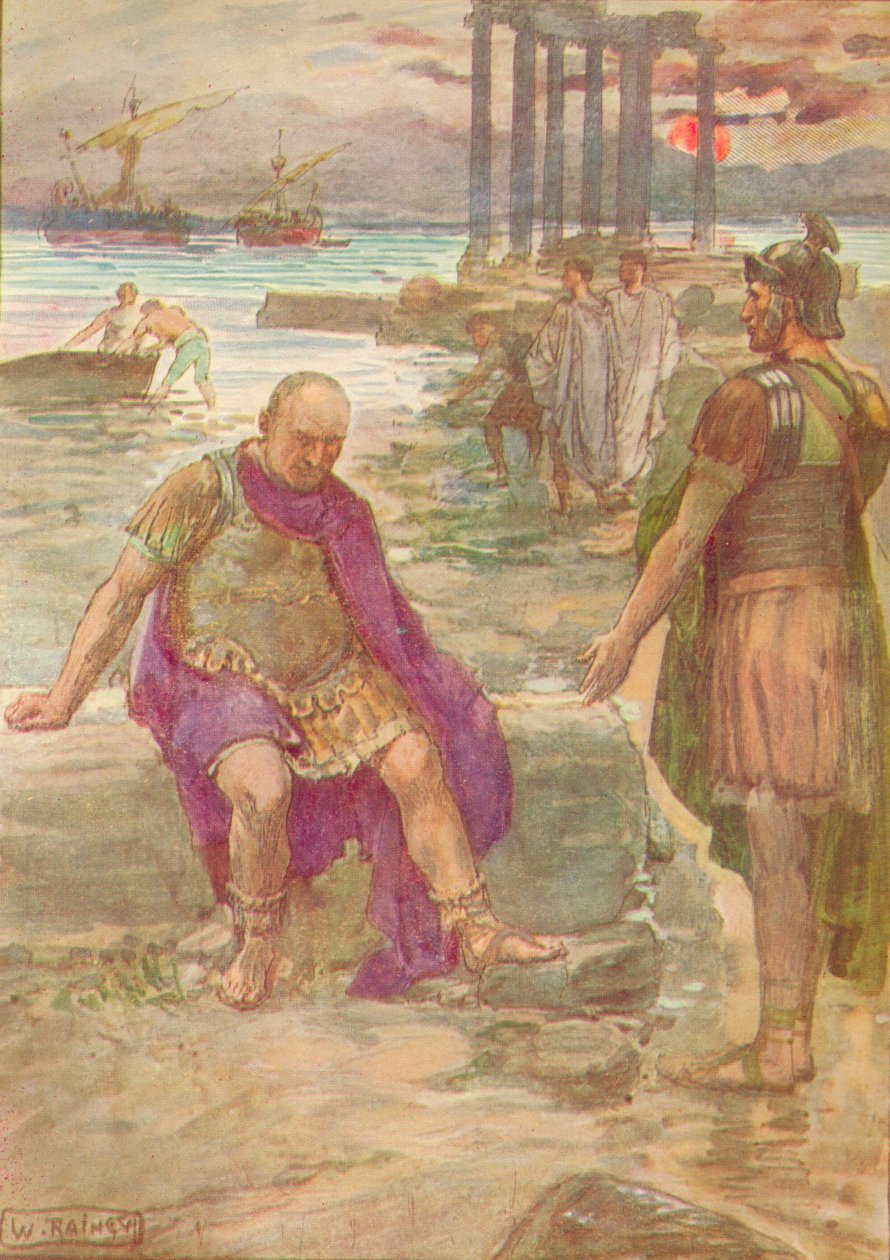 Gajusz Mariusz siedzący na wygnaniu wśród ruin Kartaginy, c1912 1912 autorstwa William Rainey