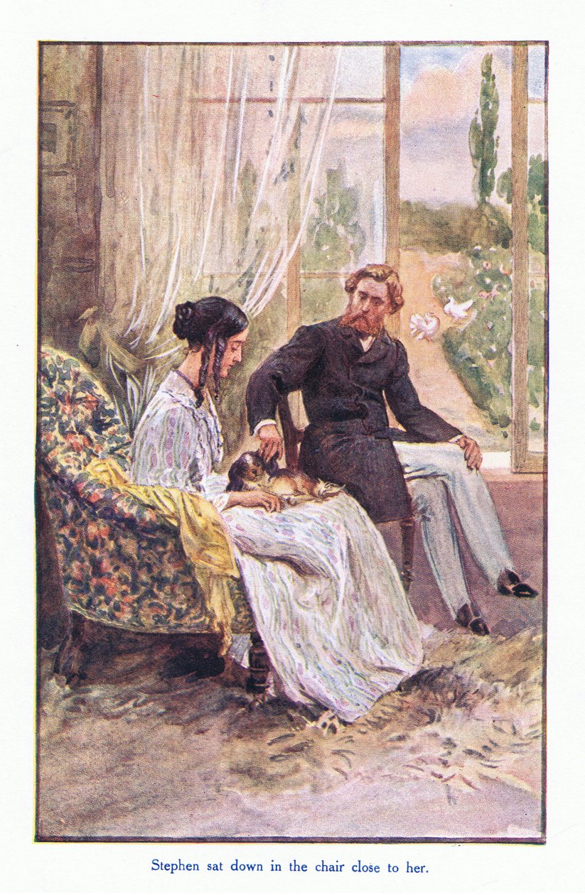 Stephen usiadł na krześle obok niej, lata 30. XX wieku autorstwa William Rainey