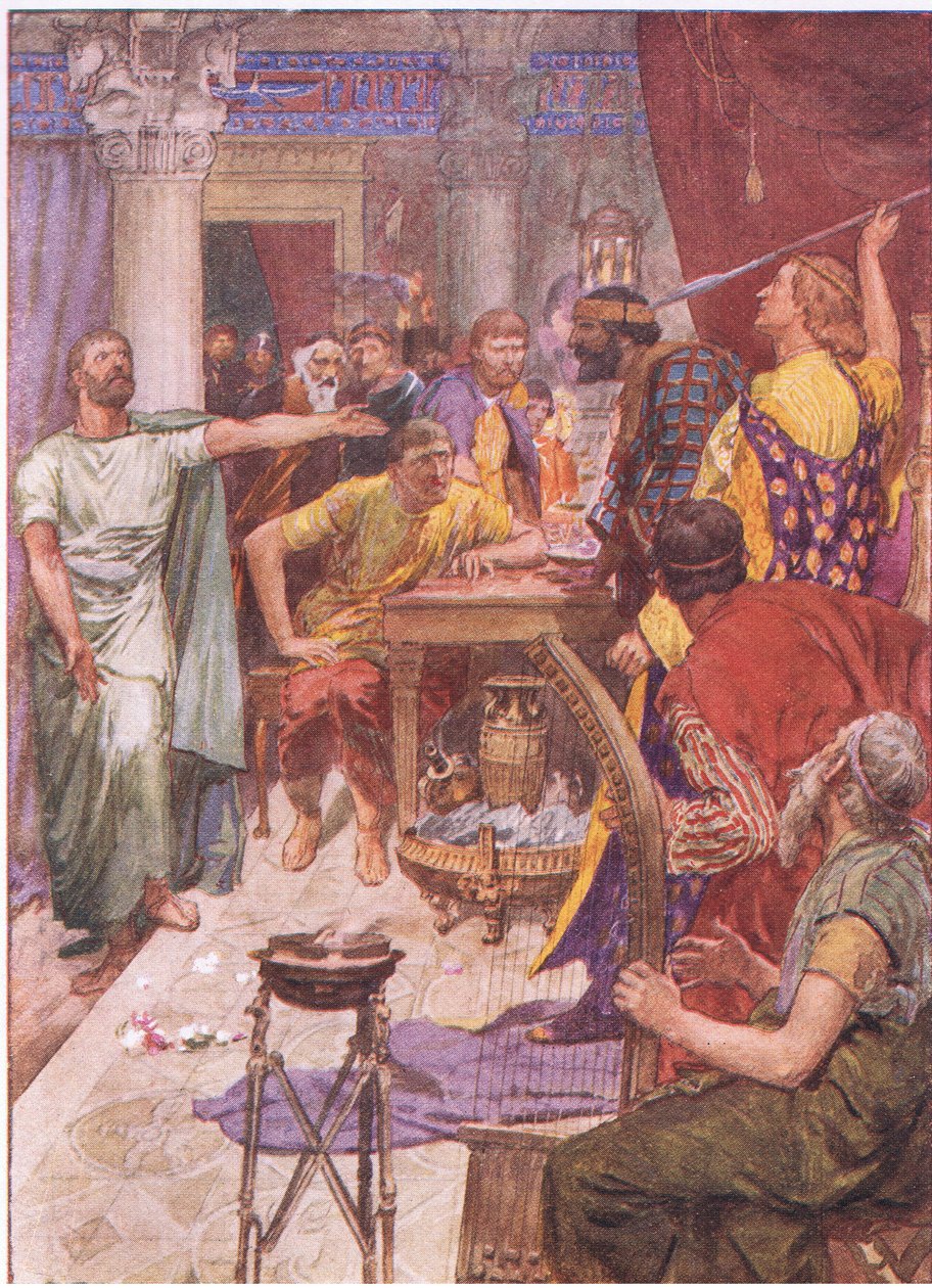 Kłótnia między Aleksandrem i Clitusem z Plutarch Lives wydanej przez T C & E C Jack Ltd autorstwa William Rainey