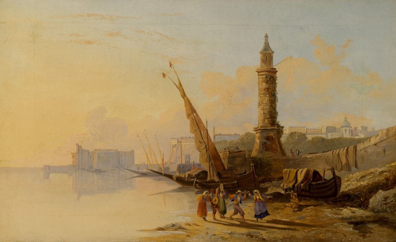 Scena włoskiego wybrzeża autorstwa William Raymond Dommerson