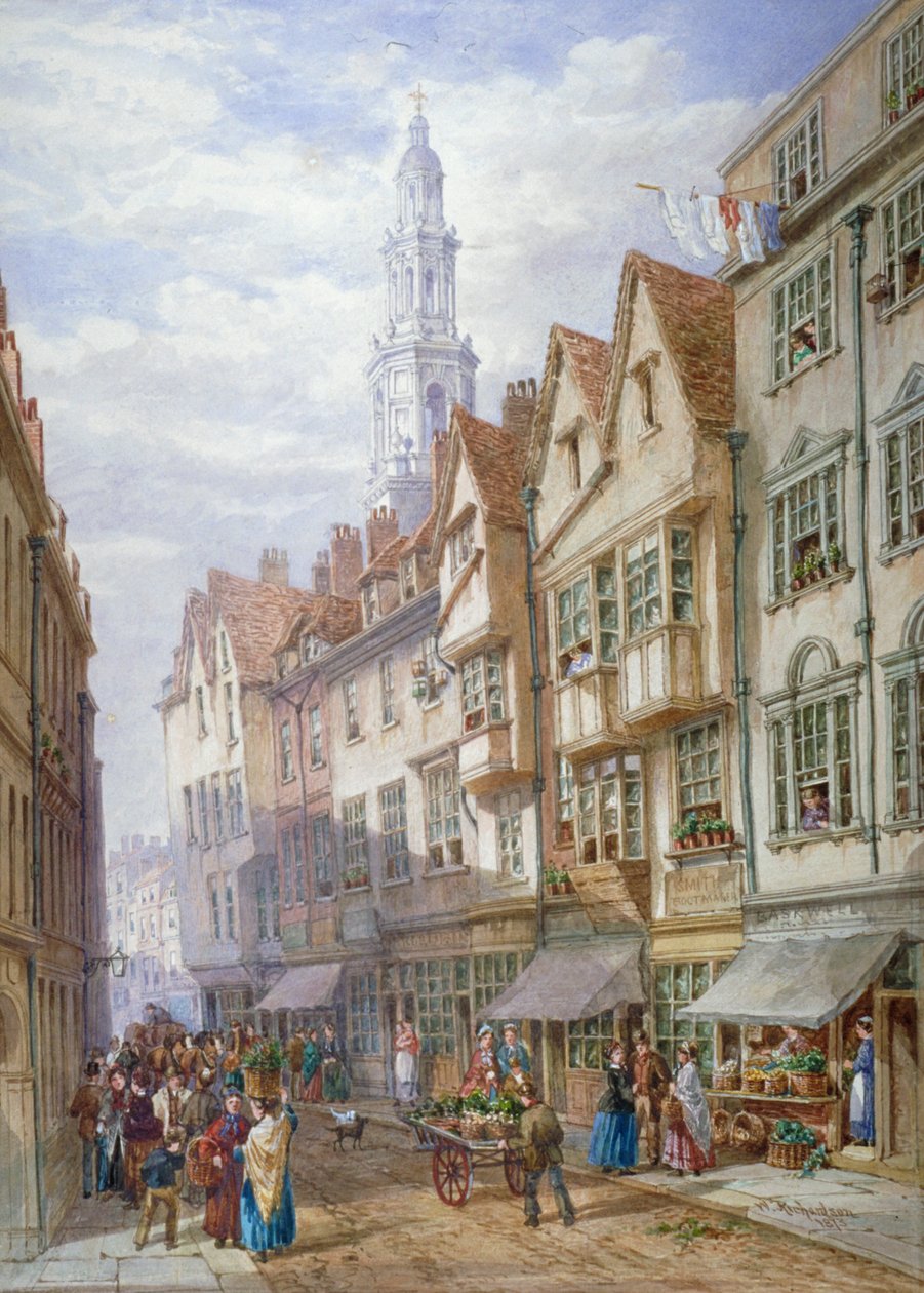 Stare domy na Wych Street, Westminster, Londyn, 1873 autorstwa William Richardson