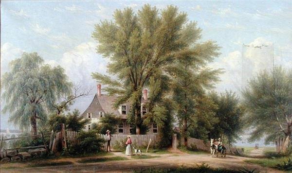 Lent-Rapalye House, Bowery Bay, Queens, Nowy Jork autorstwa William Rickarby Miller