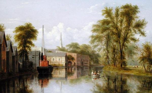 Nad rzeką Bronx, West Farms, Nowy Jork autorstwa William Rickarby Miller