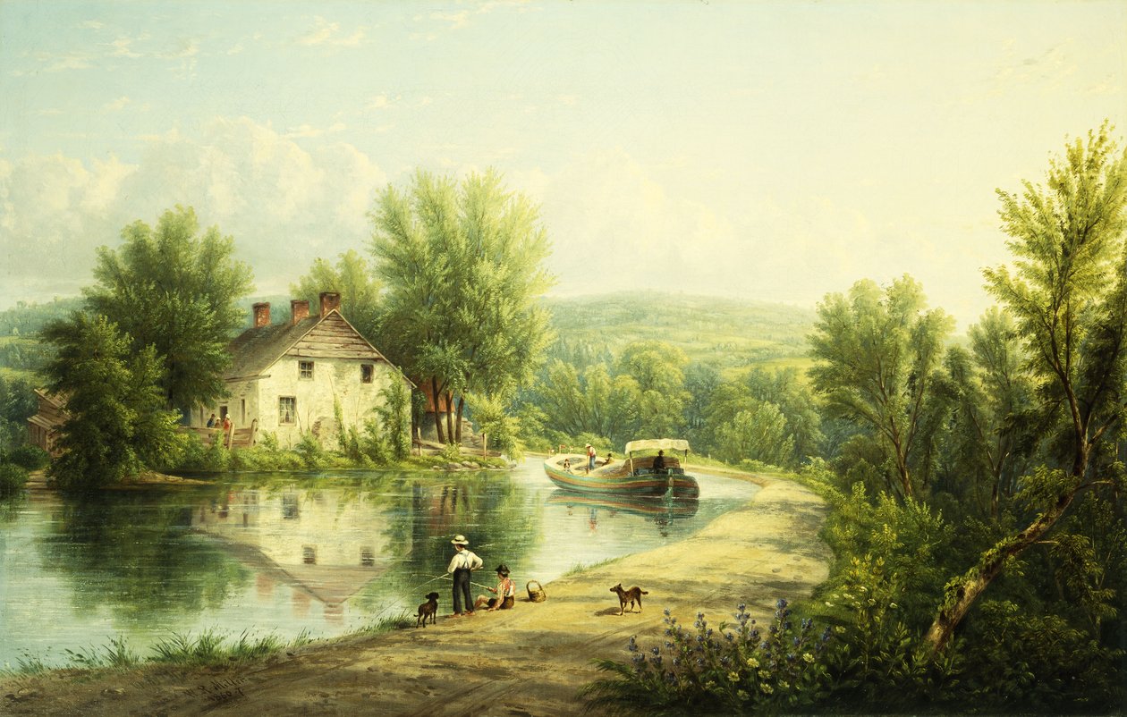 Nad kanałem Rondout, Rosendale, 1886-87 autorstwa William Rickarby Miller