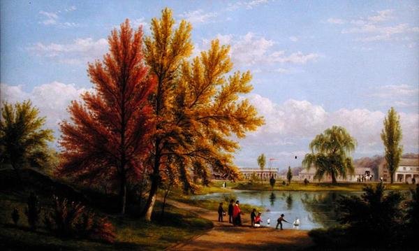 Górne Jezioro, Central Park, Nowy Jork autorstwa William Rickarby Miller