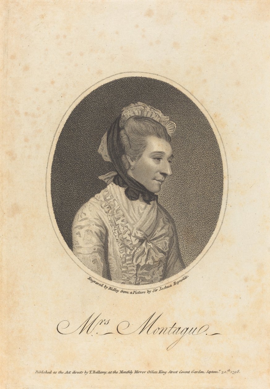 Elżbieta Montague autorstwa William Ridley after Sir Joshua Reynolds