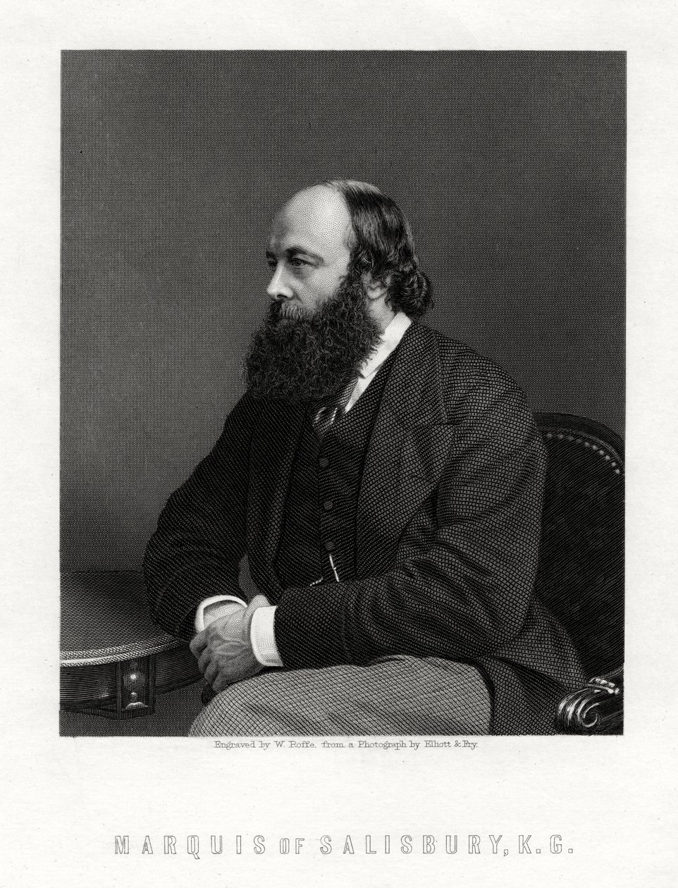 Robert Arthur Talbot Gascoyne-Cecil, 3. markiz Salisbury, brytyjski mąż stanu, XIX w. autorstwa William Roffe