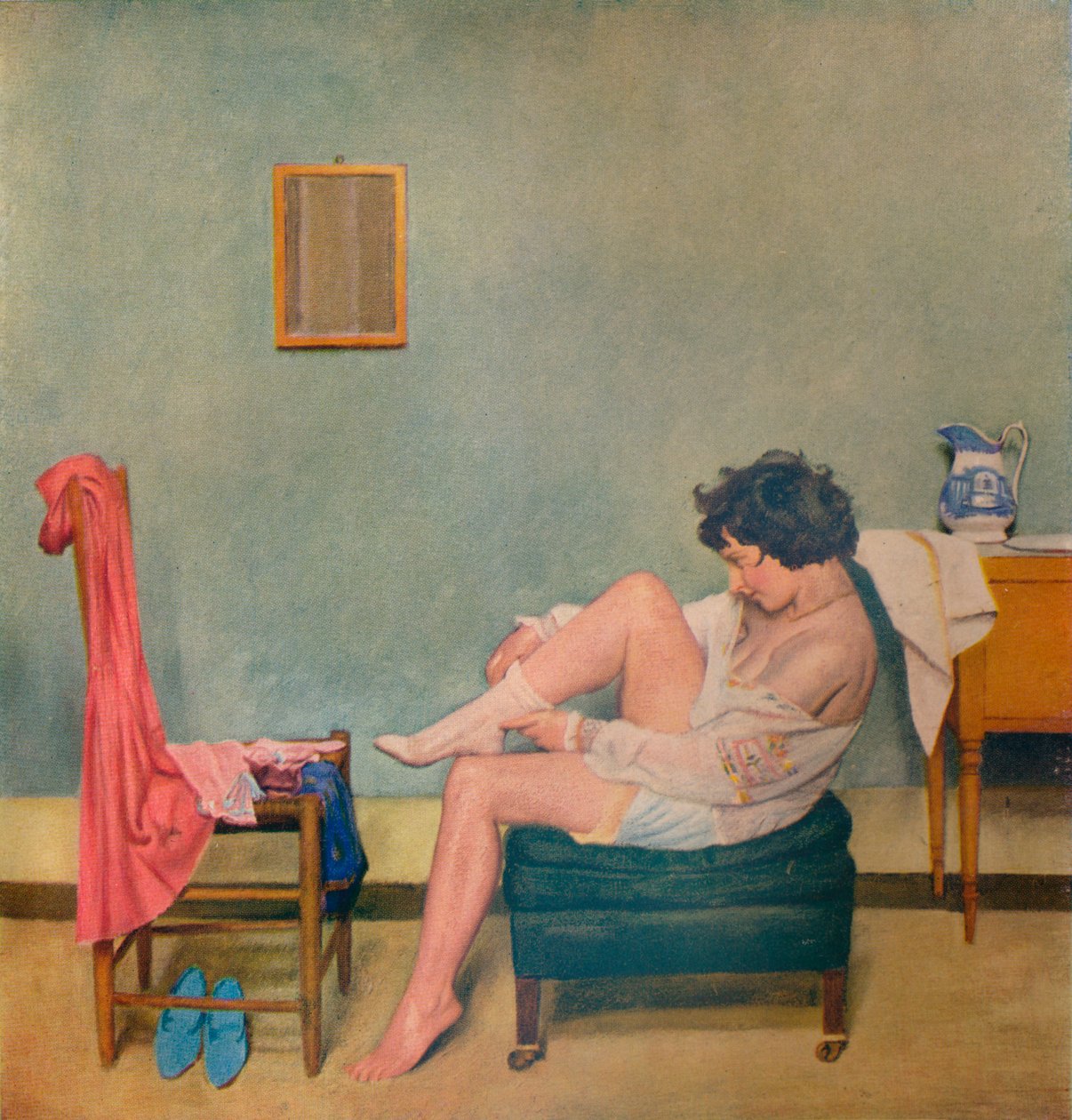Girl Dressing, XX w. 1933 autorstwa William Rothenstein