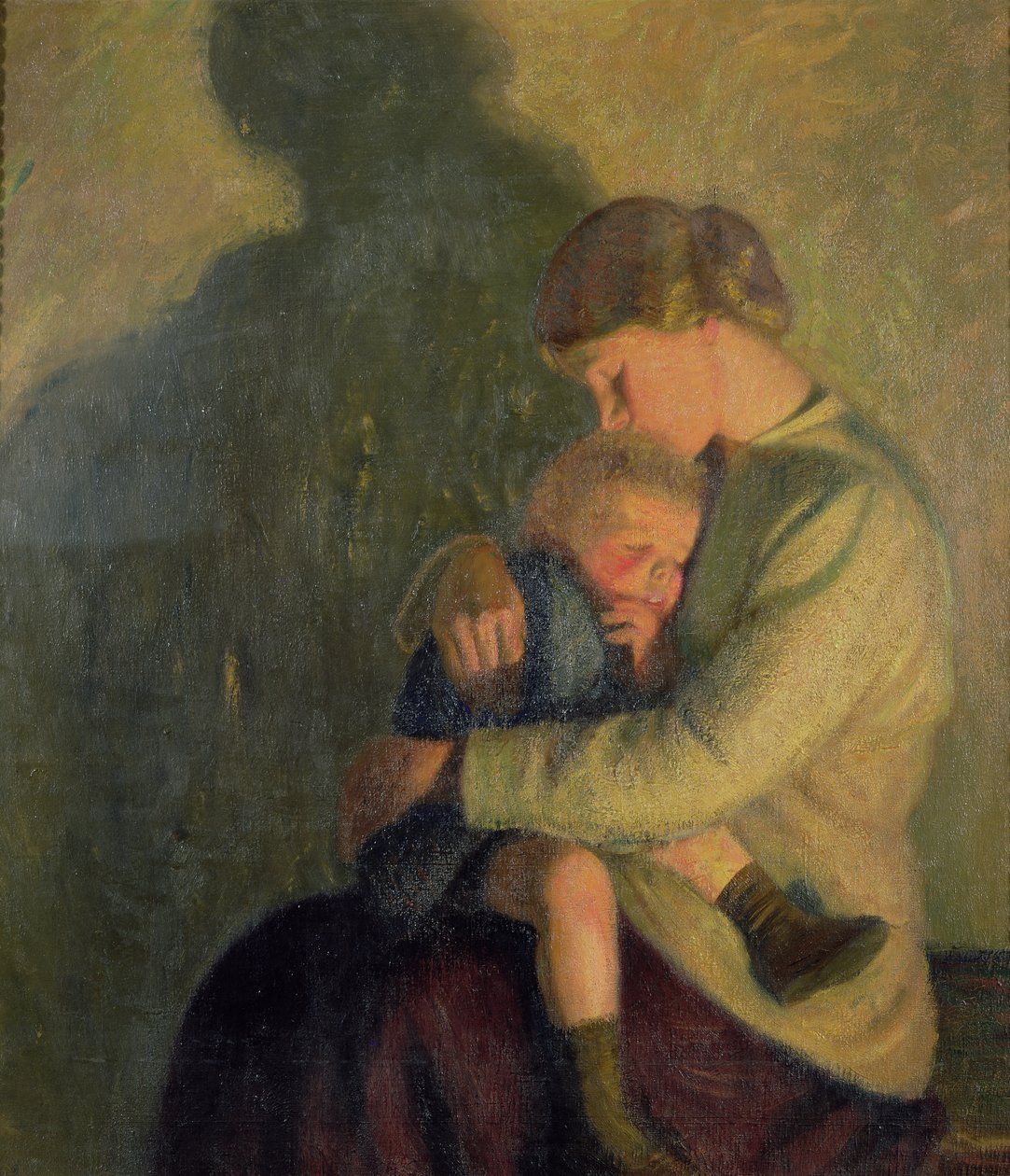 Matka i dziecko: Blask świec (olej na płótnie) autorstwa William Rothenstein
