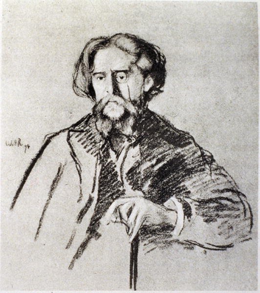 Portret Alfonsa Daudeta (1840-97) autorstwa William Rothenstein