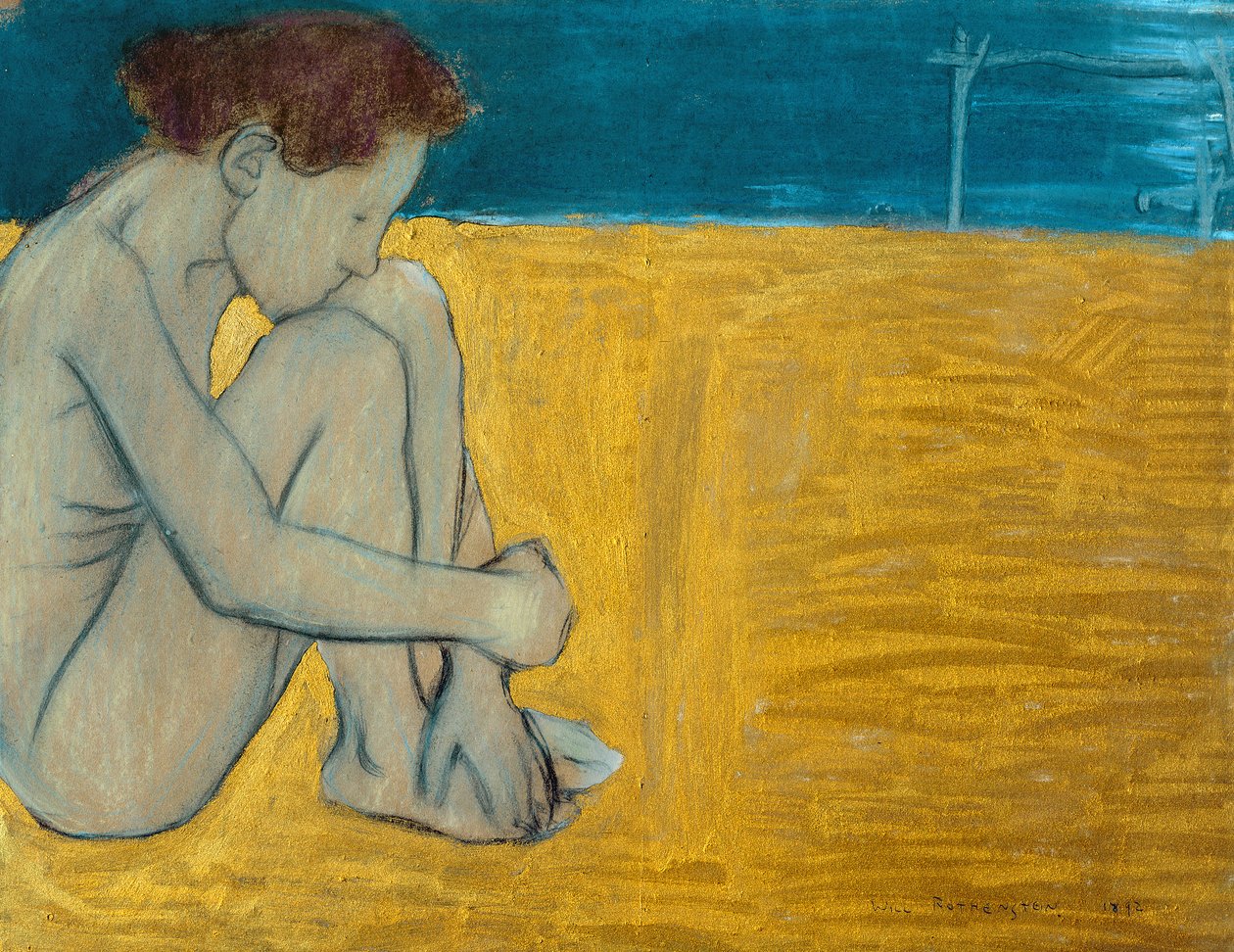 Siedząca kobieta nago autorstwa William Rothenstein