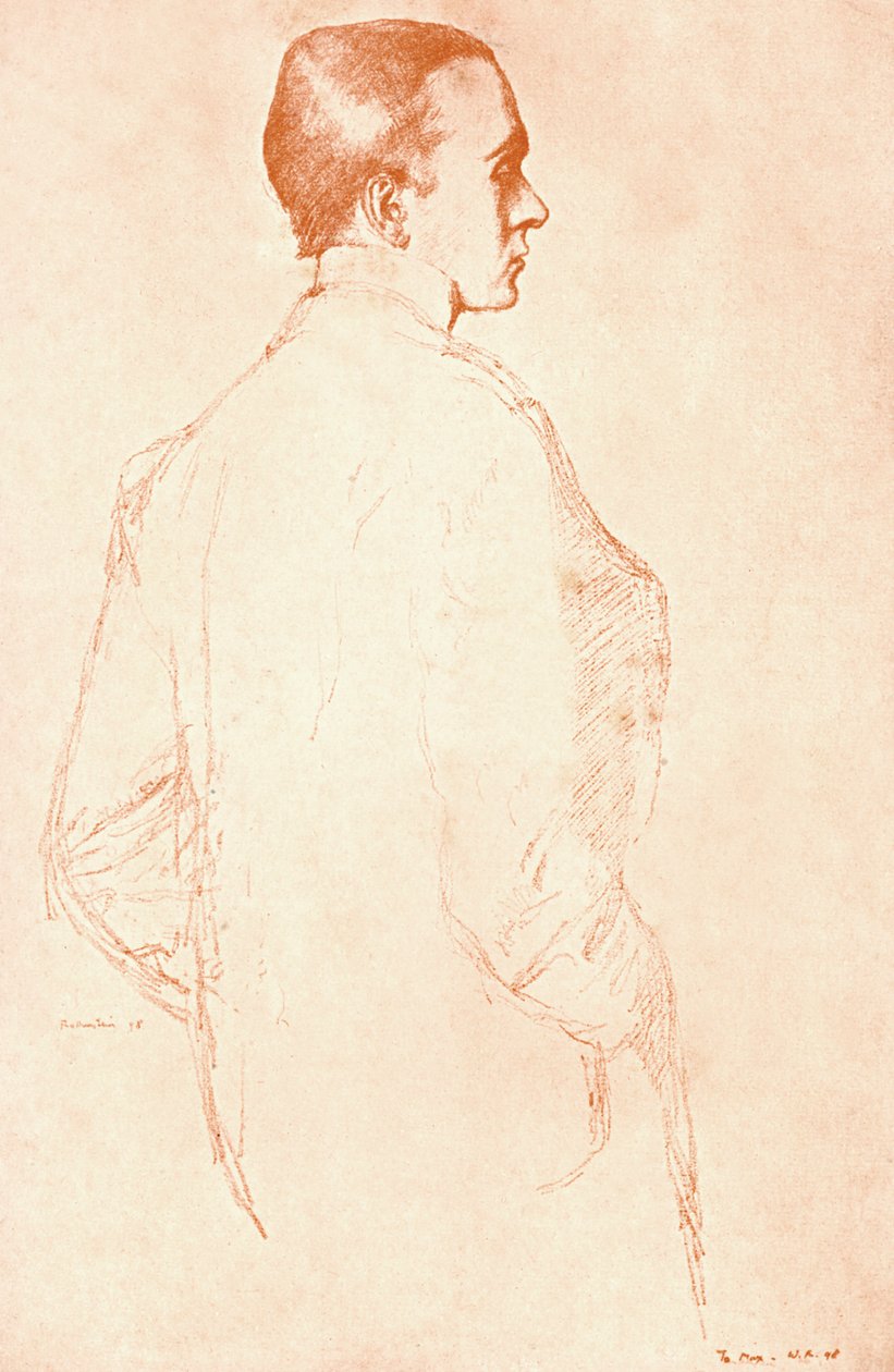 Sir Henry Maximilian Beerbohm, angielski parodysta i karykaturzysta, 1911. autorstwa William Rothenstein