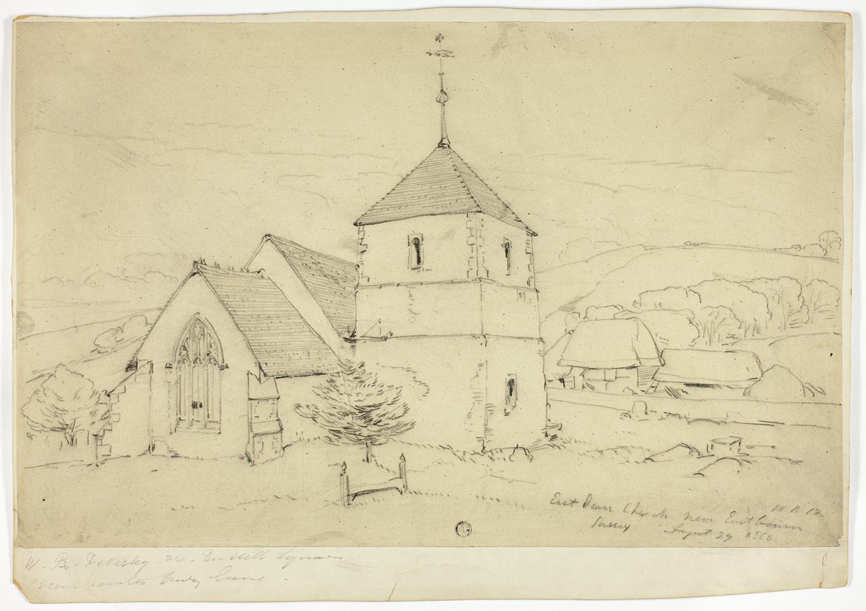 Kościół Eastham w pobliżu Eastbourne Sussex autorstwa William Roxby Beverley