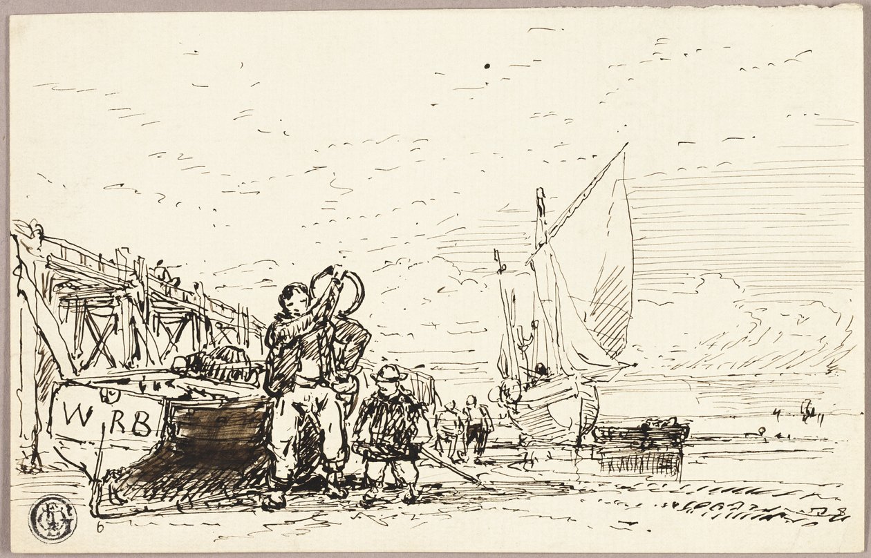 Scena portowa autorstwa William Roxby Beverley