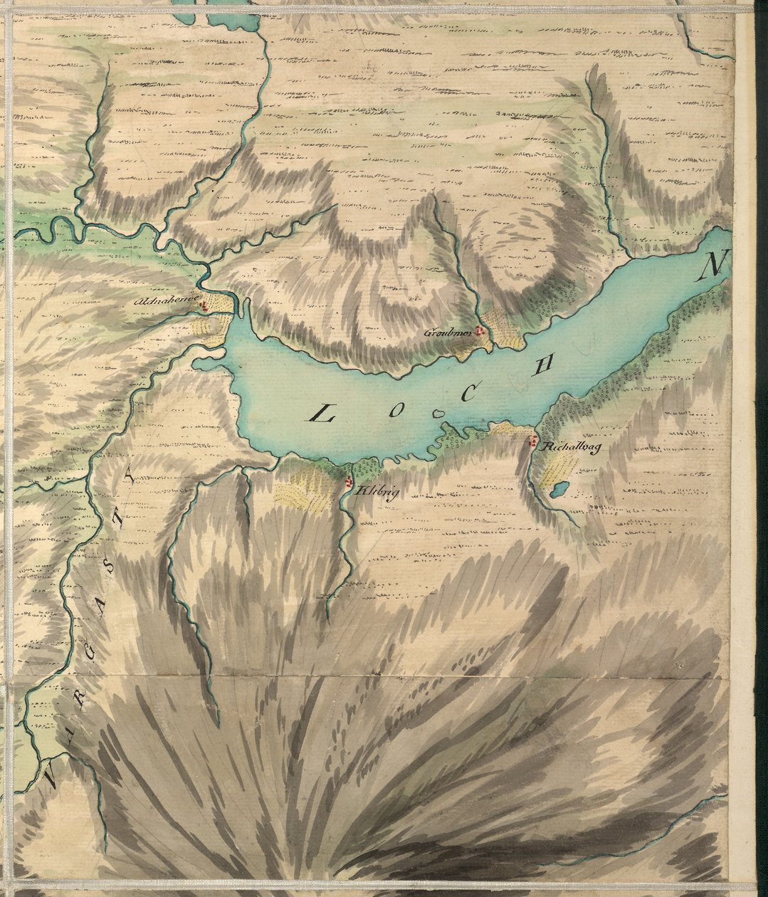 Altnaharra, Roy Military Survey of Scotland autorstwa William Roy