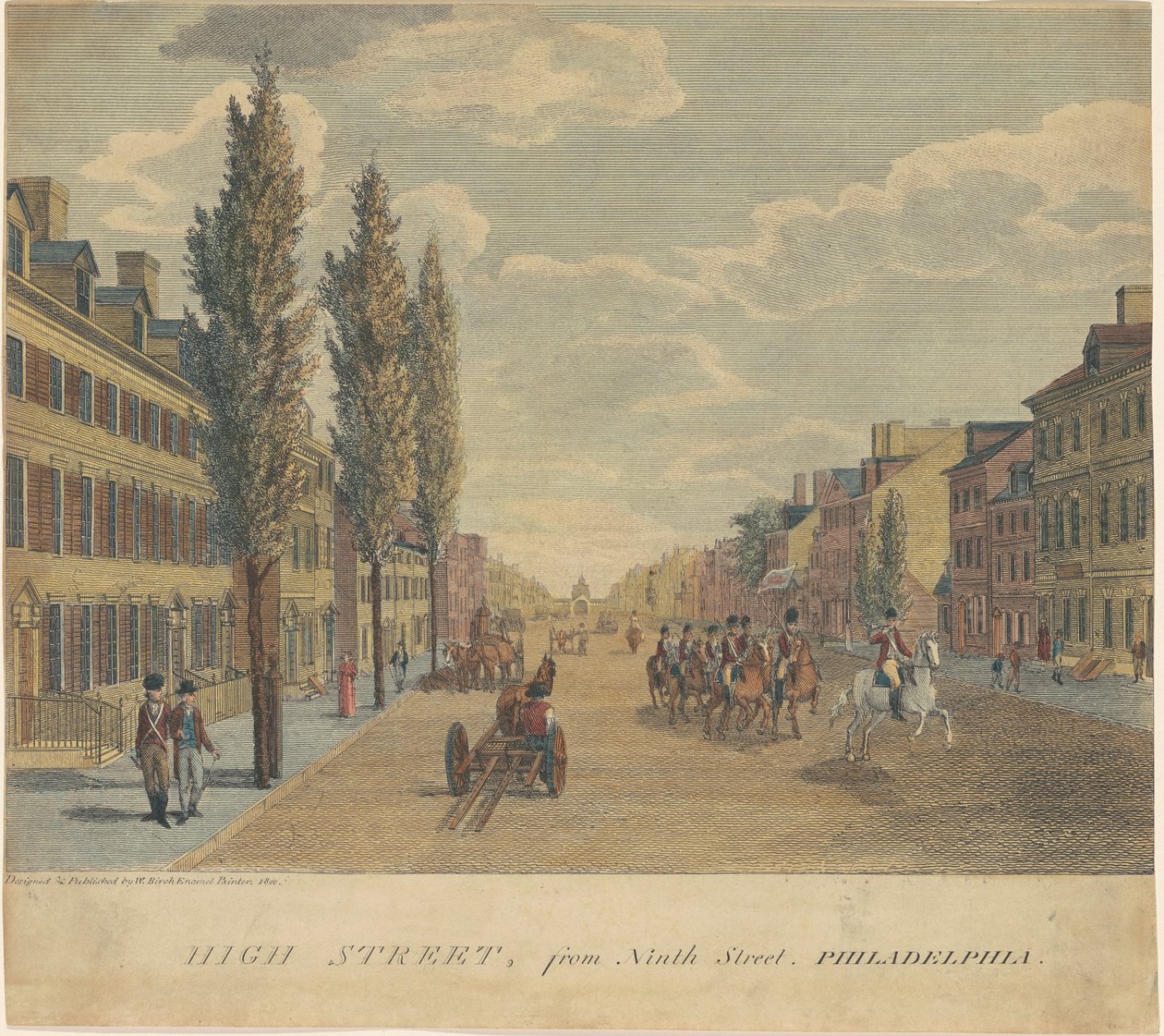 High Street, od ulicy Dziewiątej w Filadelfii autorstwa William Russell Birch