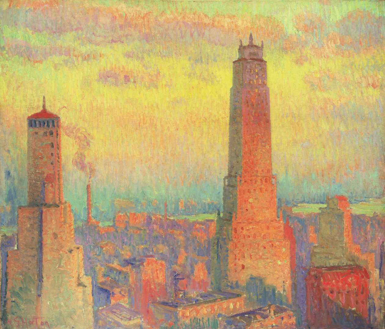 Ritz Tower, Nowy Jork (olej na płótnie) autorstwa William Samuel Horton