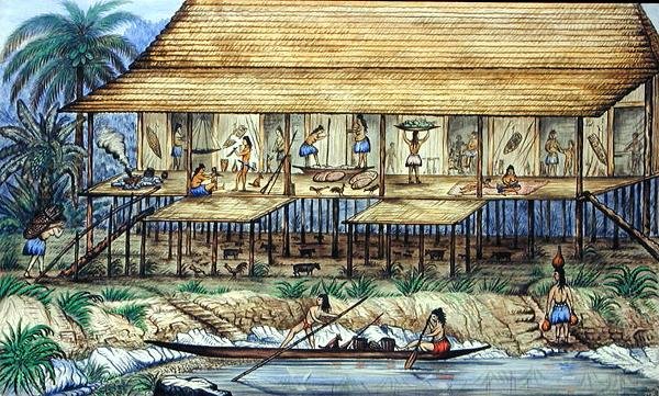 Dayak Longhouse autorstwa William Samwell