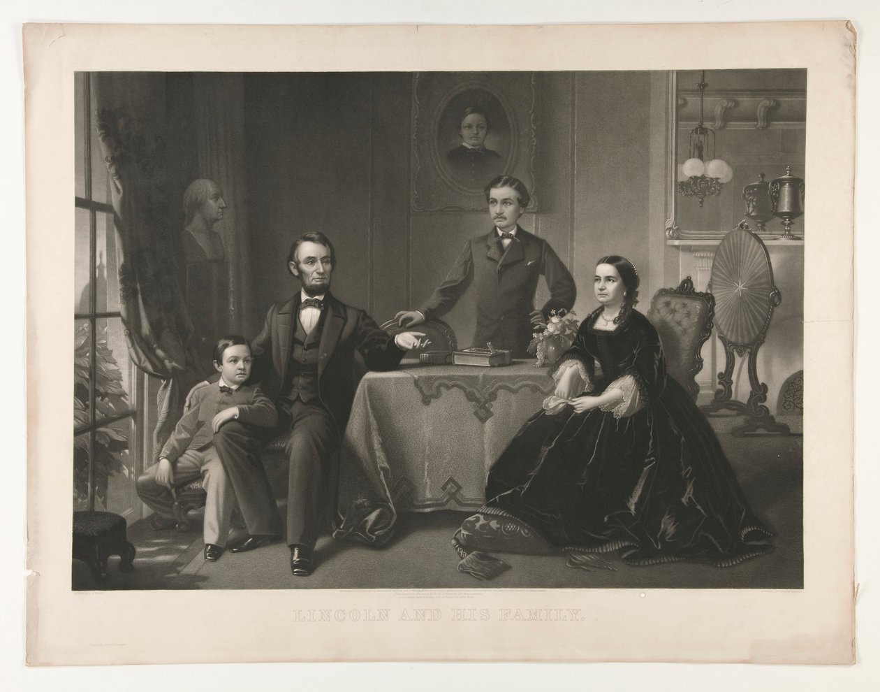 Lincoln i jego rodzina autorstwa William Sartain