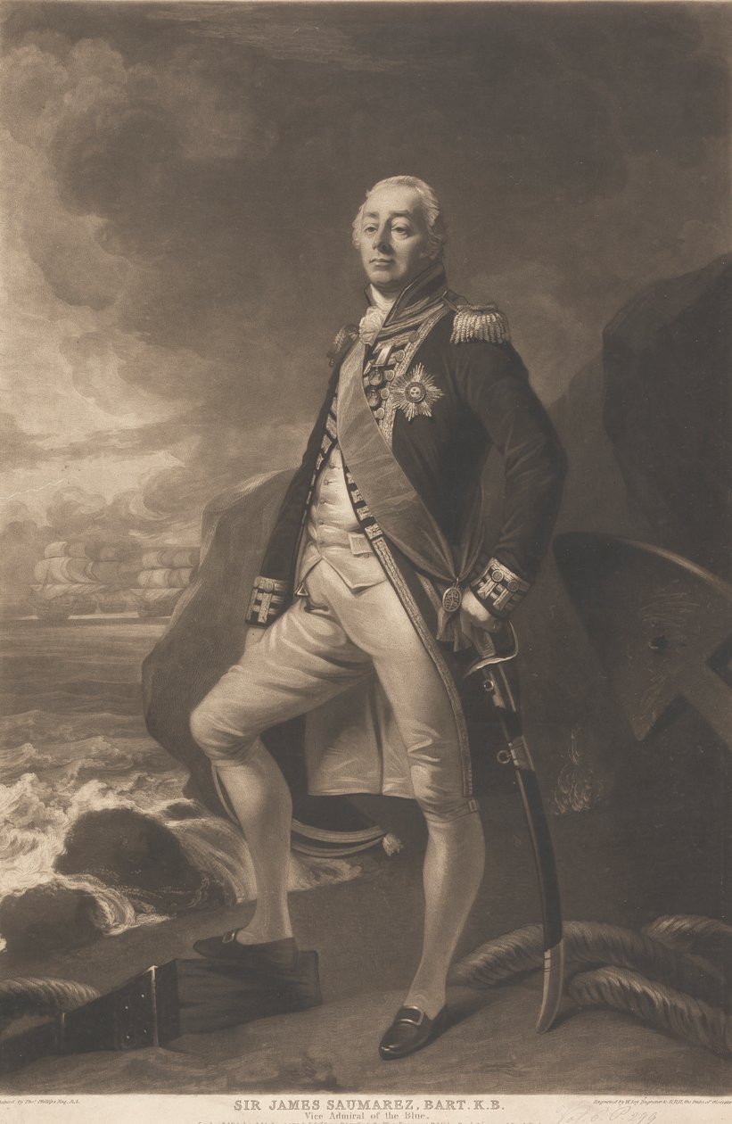 Sir James Saumarez, 1. baron de Saumarez autorstwa William Say
