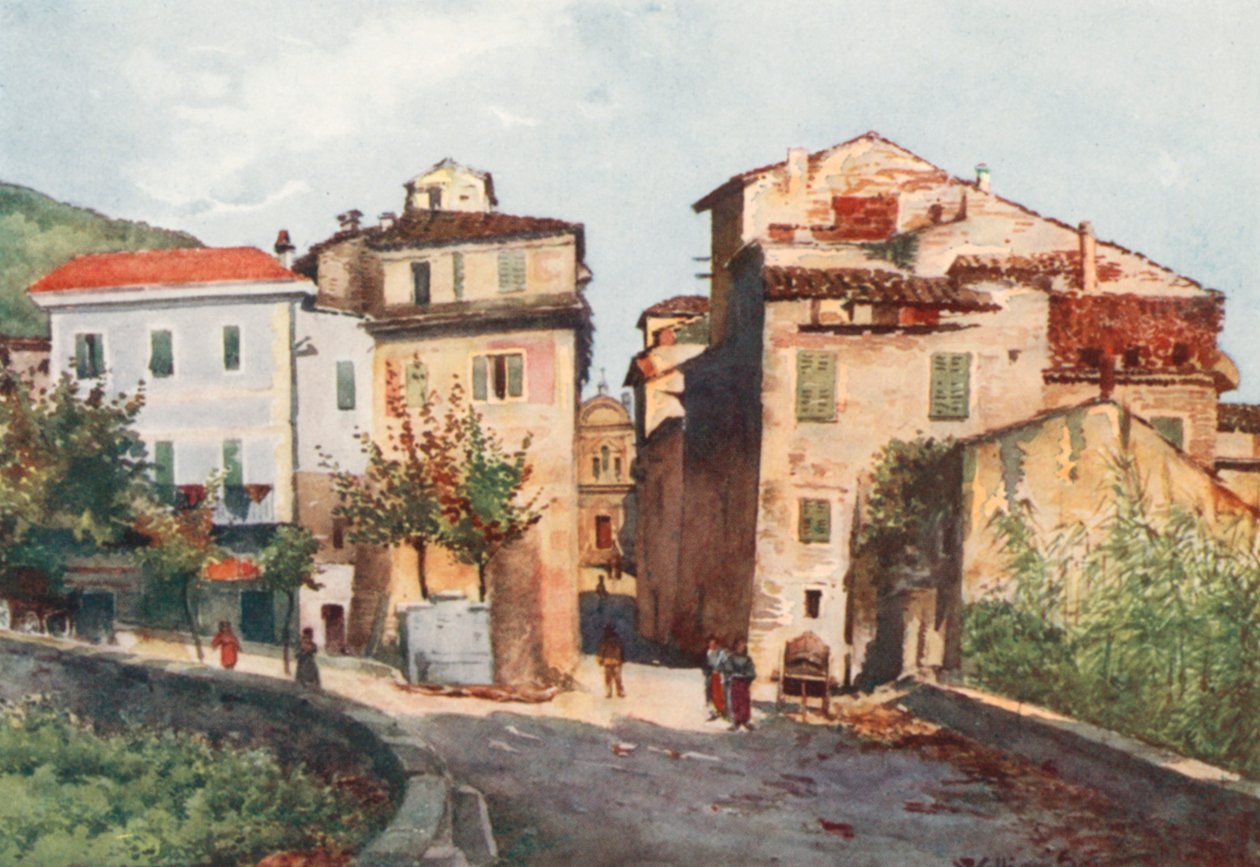 Wejście do Camporosso, zachód (kolorowa litografia) autorstwa William Scott
