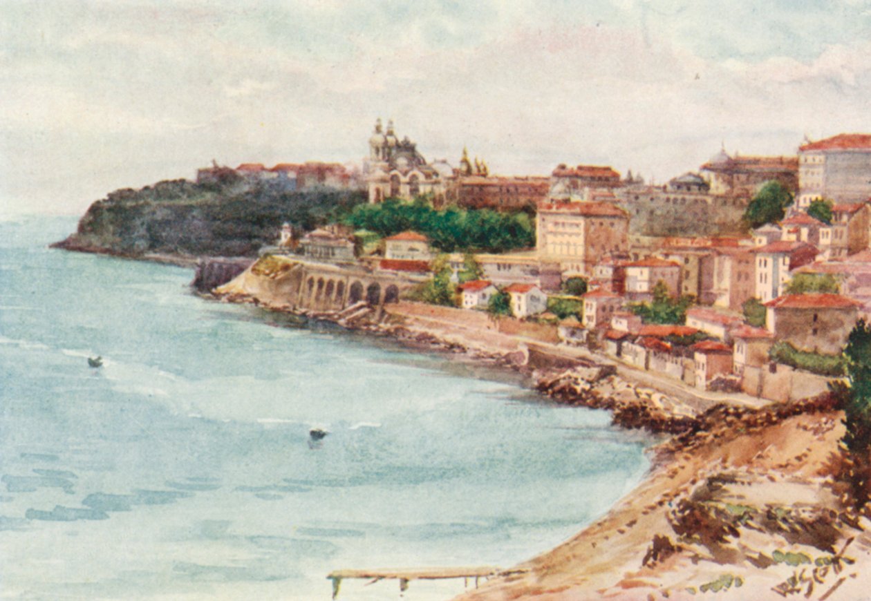 Monte Carlo od wschodu (kolorowa litografia) autorstwa William Scott