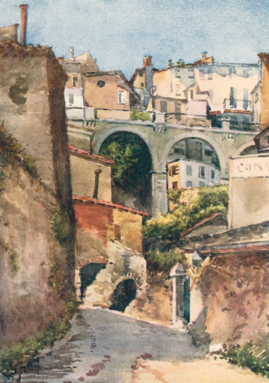 Ulica w Grasse (kolorowa litografia) autorstwa William Scott