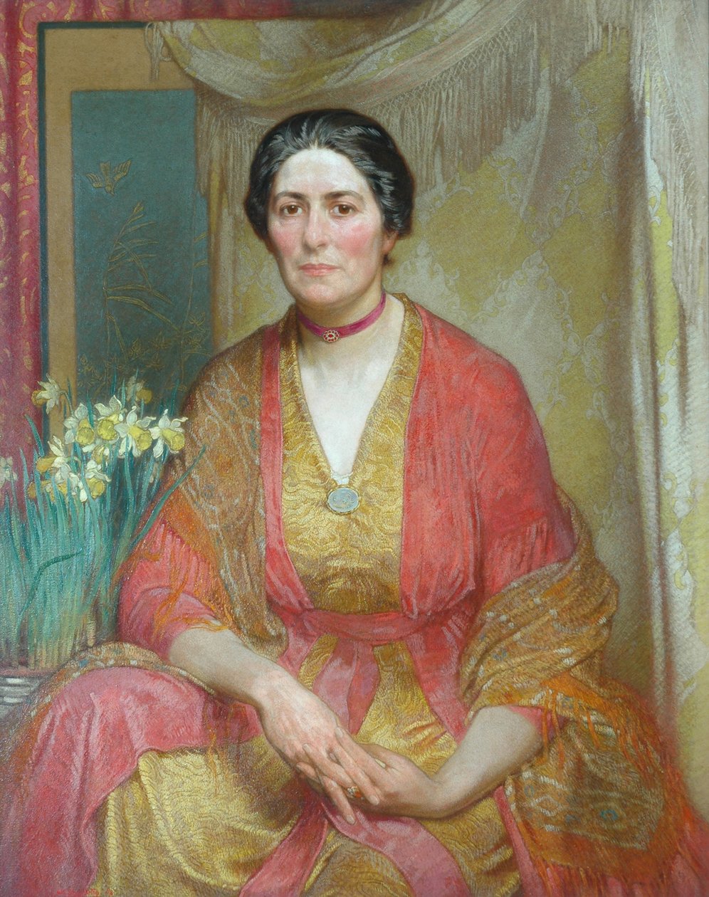 Portret żony artysty autorstwa William Shackleton