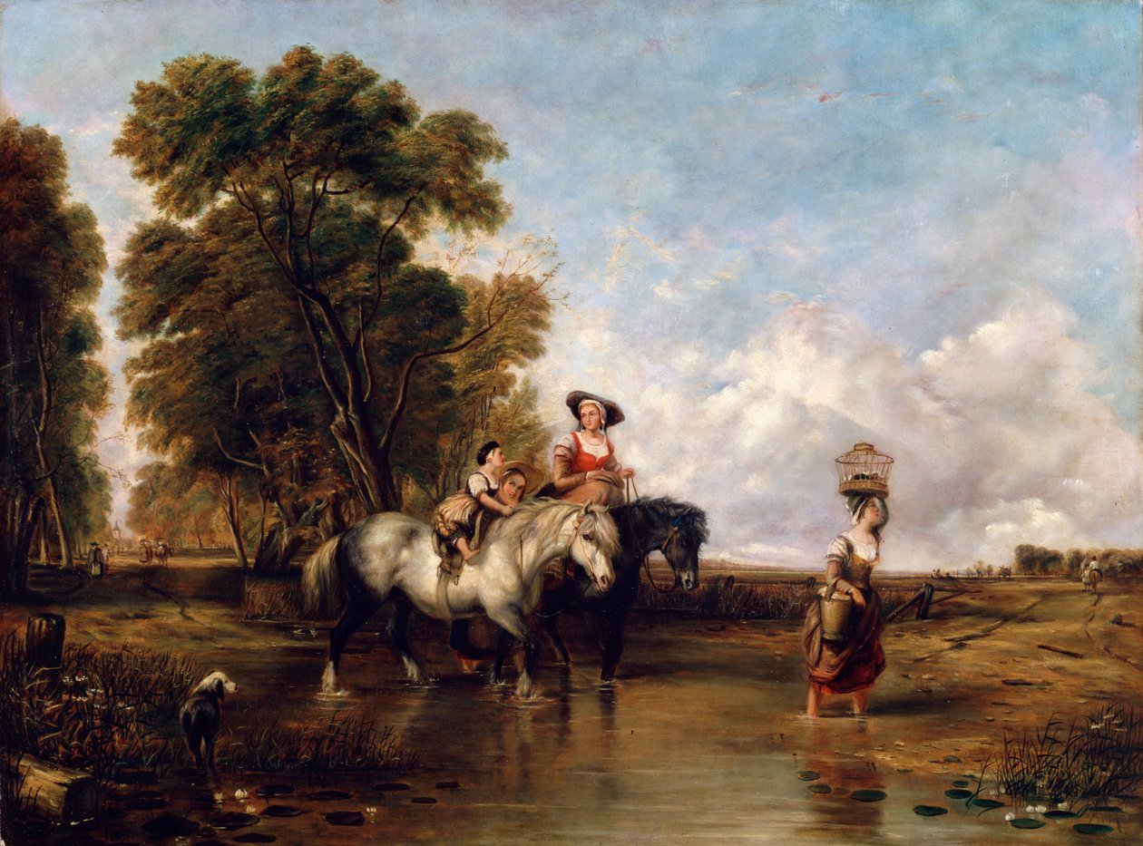 Przez Forda, XIX wiek autorstwa William Shayer