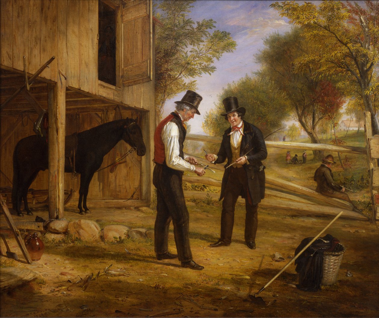 Jadąc do punktu, kontynuacja Targowania się o konia, 1854 autorstwa William Sidney Mount