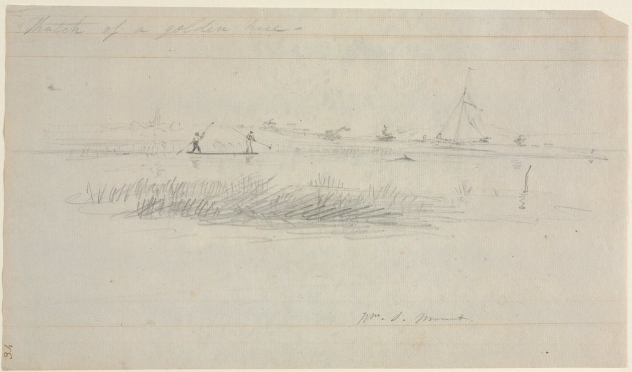 Spearing węgorza w Setauket, Long Island, Nowy Jork autorstwa William Sidney Mount