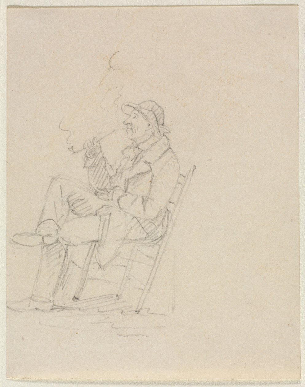 Mężczyzna palący fajkę autorstwa William Sidney Mount