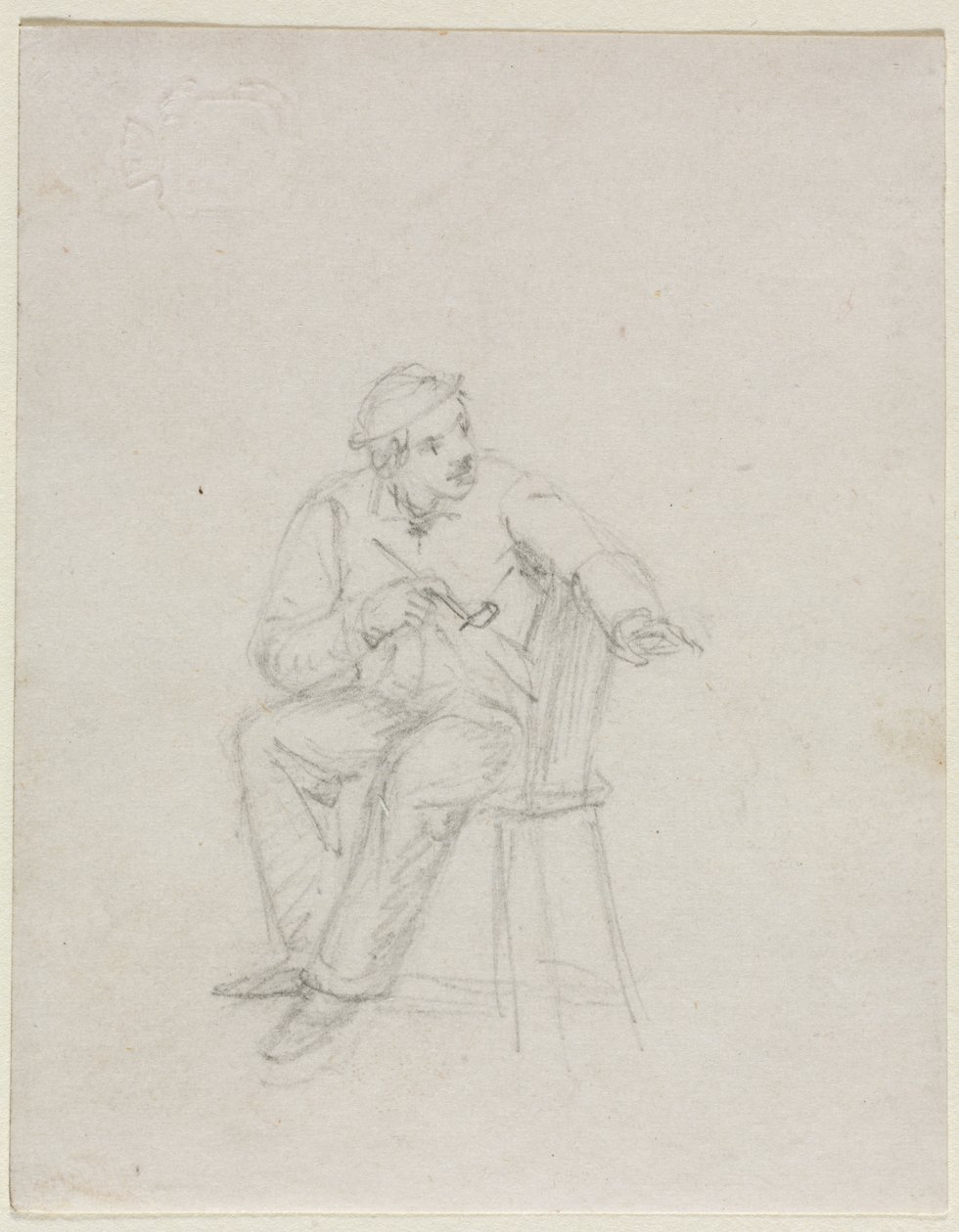 Mężczyzna palący fajkę autorstwa William Sidney Mount