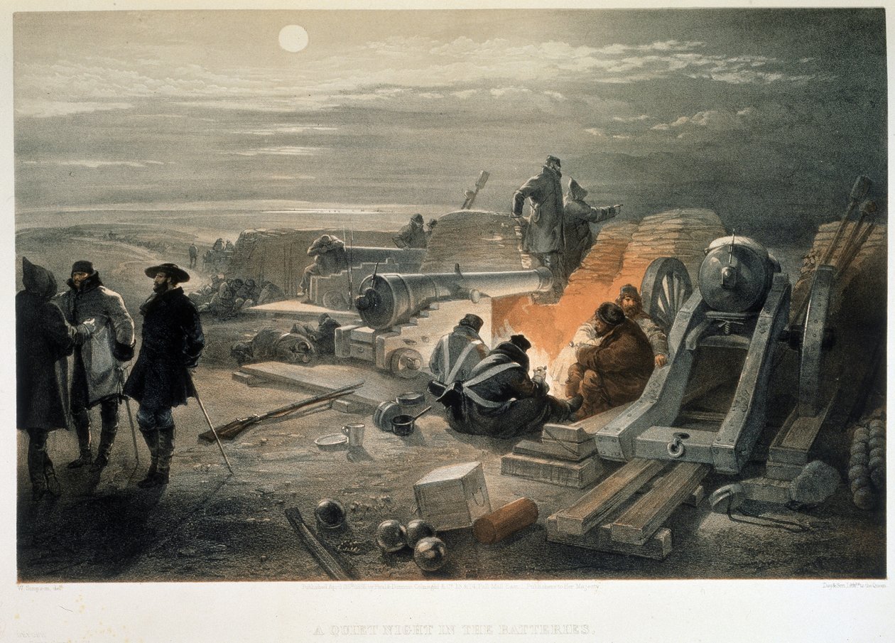 Spokojna noc na bateriach, 1855 autorstwa William Crimea Simpson