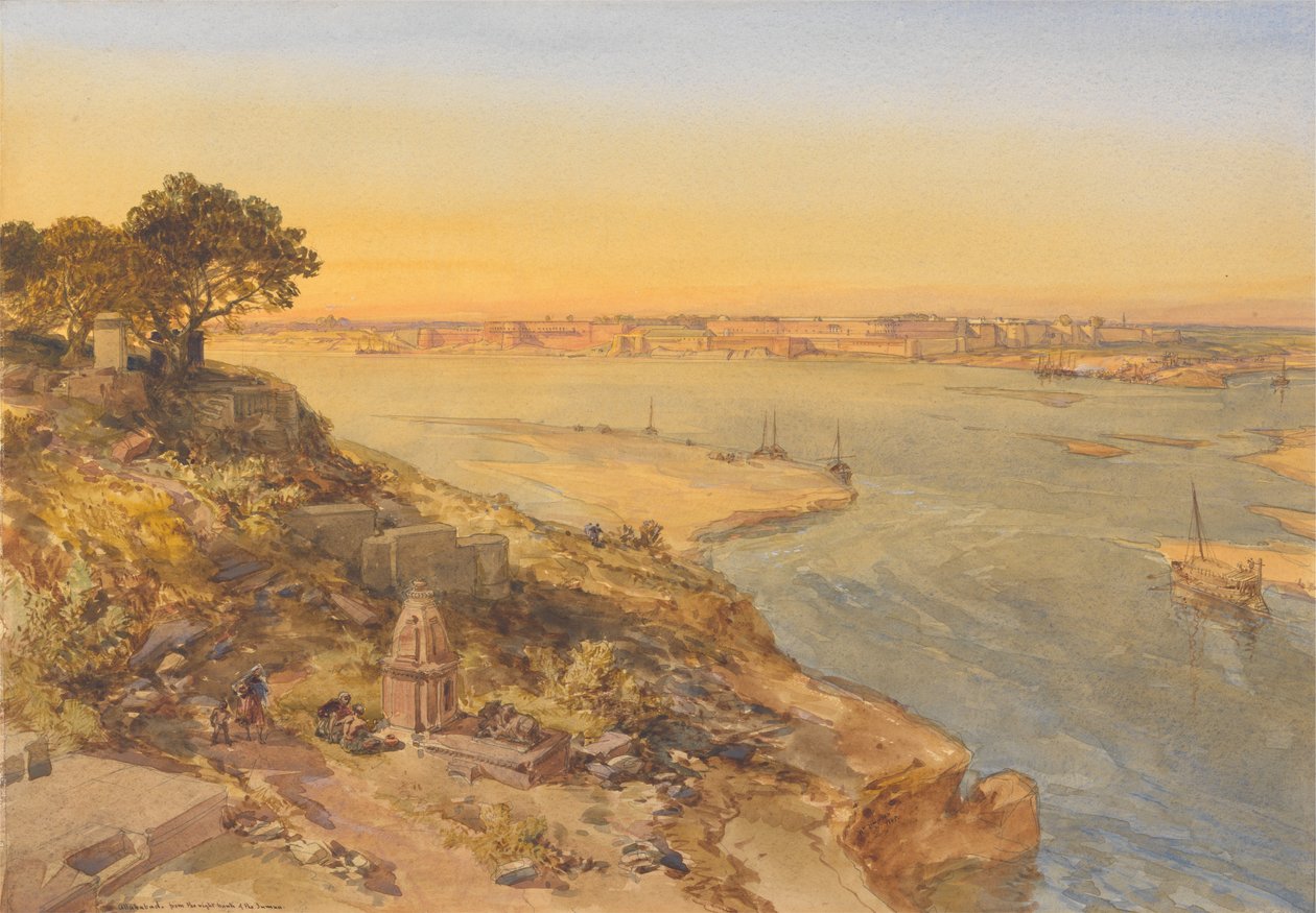 Allahabad, z prawego brzegu rzeki Jumna autorstwa William Simpson