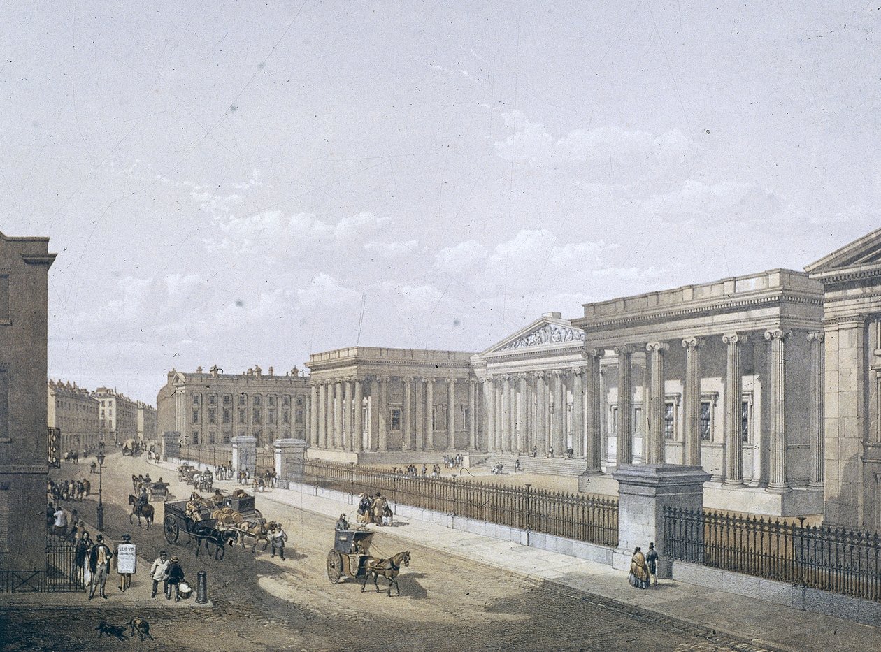 Muzeum Brytyjskie, Holborn, Londyn, 1852 autorstwa William Simpson