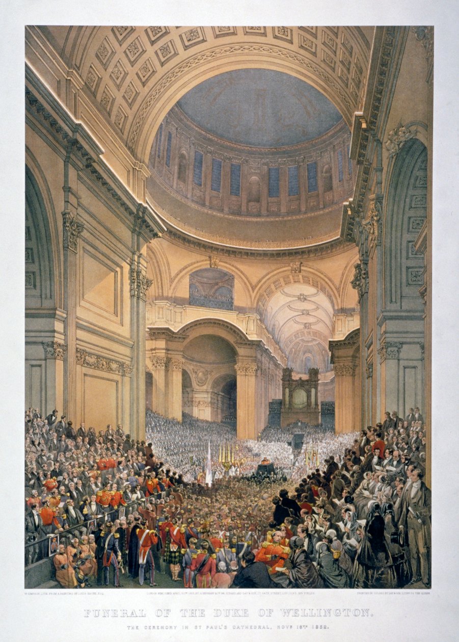 Wnętrze katedry św. Pawła podczas pogrzebu księcia Wellington, Londyn, 1852 1853. autorstwa William Simpson