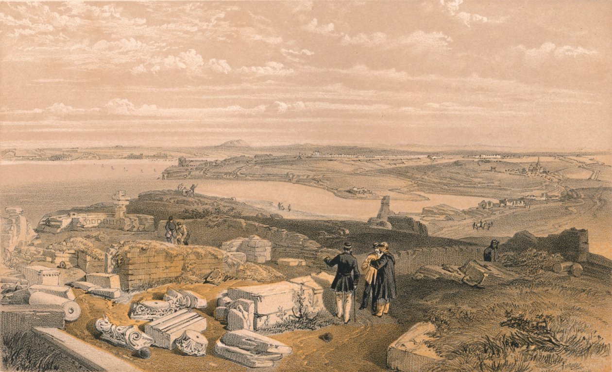 „Sewastopol ze starego Chersonez i starożytnego kościoła św. Włodzimierza”, 1856. Artyści: William Simpson, E Walker. autorstwa William Simpson