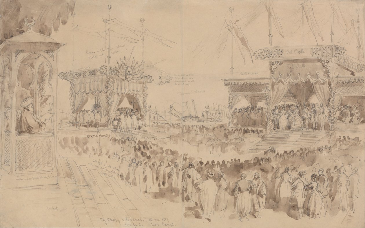 Poświęcenie Kanału Sueskiego, 16 listopada 1869 r autorstwa William Simpson