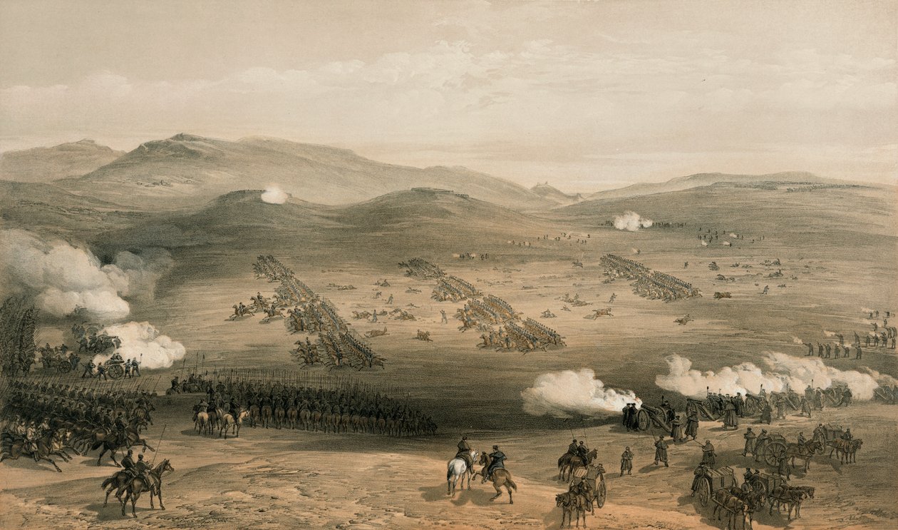Szarża Lekkiej Brygady w bitwie pod Kominiarką, 25 października 1854, XIX w. autorstwa William Crimea Simpson
