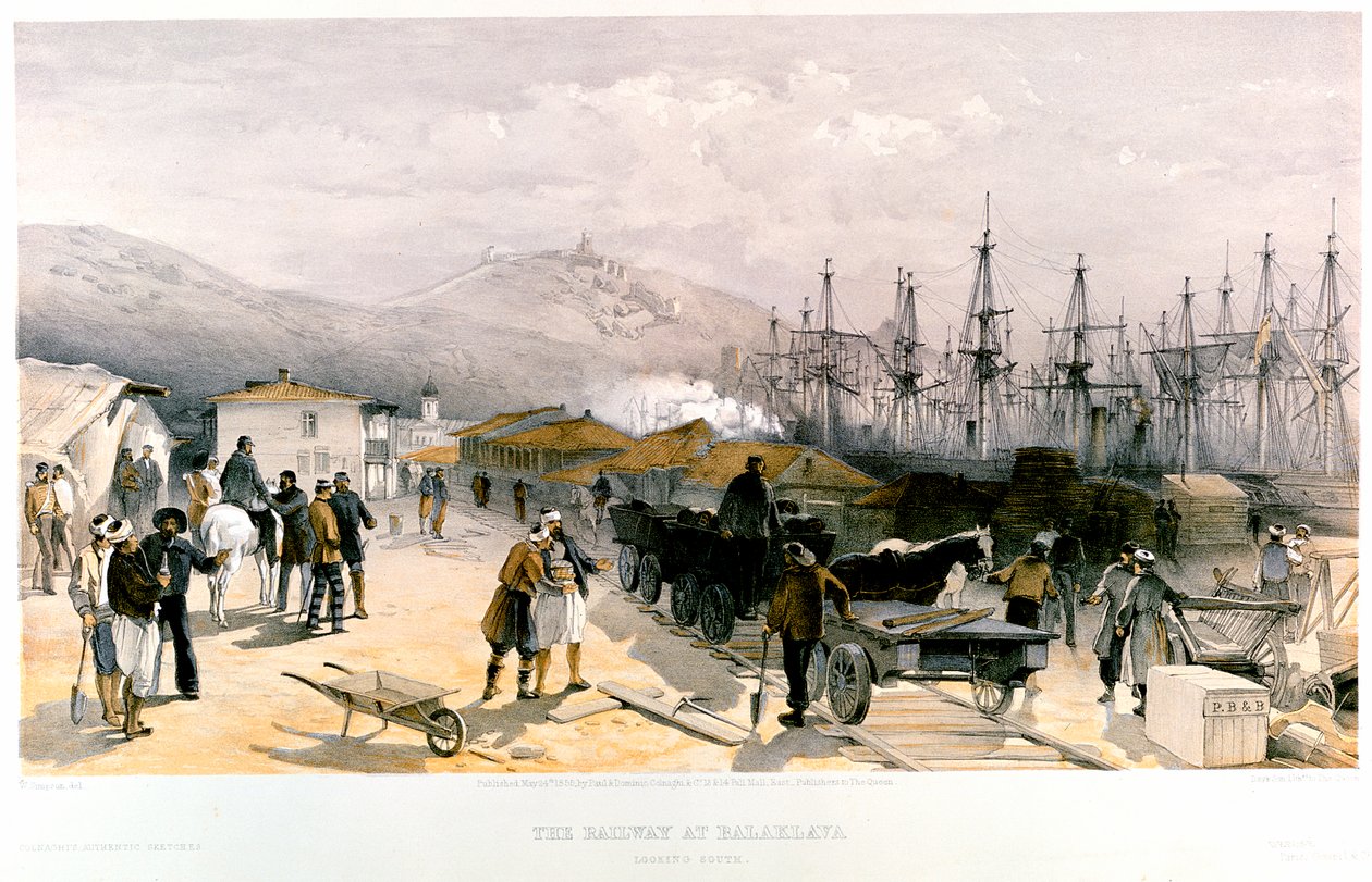 Kolej w Bałakławie, 1855-1856 autorstwa William Crimea Simpson