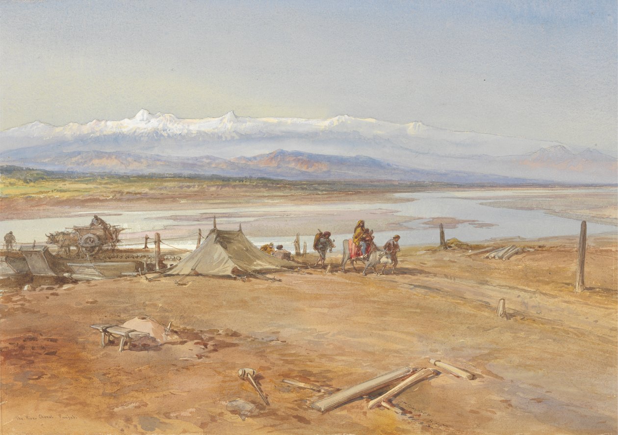 Rzeka Chenab, Pendżab autorstwa William Simpson