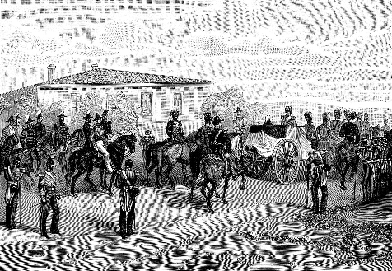 Pogrzeb Lorda Raglana w pobliżu Sewastopola, Krym, Rosja, 1855 r. autorstwa William Crimea Simpson