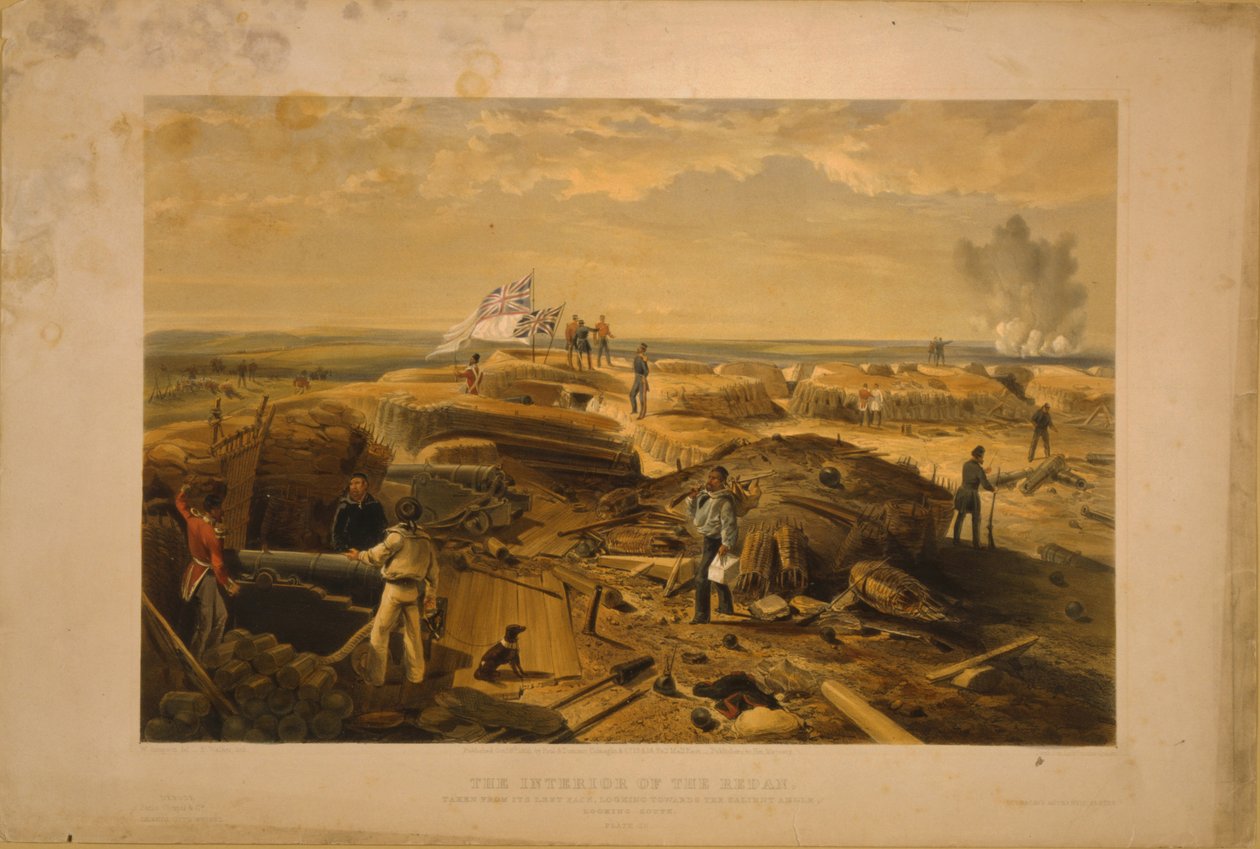 Wnętrze Redanu wyjęte z jego lewej ściany, 1855 autorstwa William Crimea Simpson