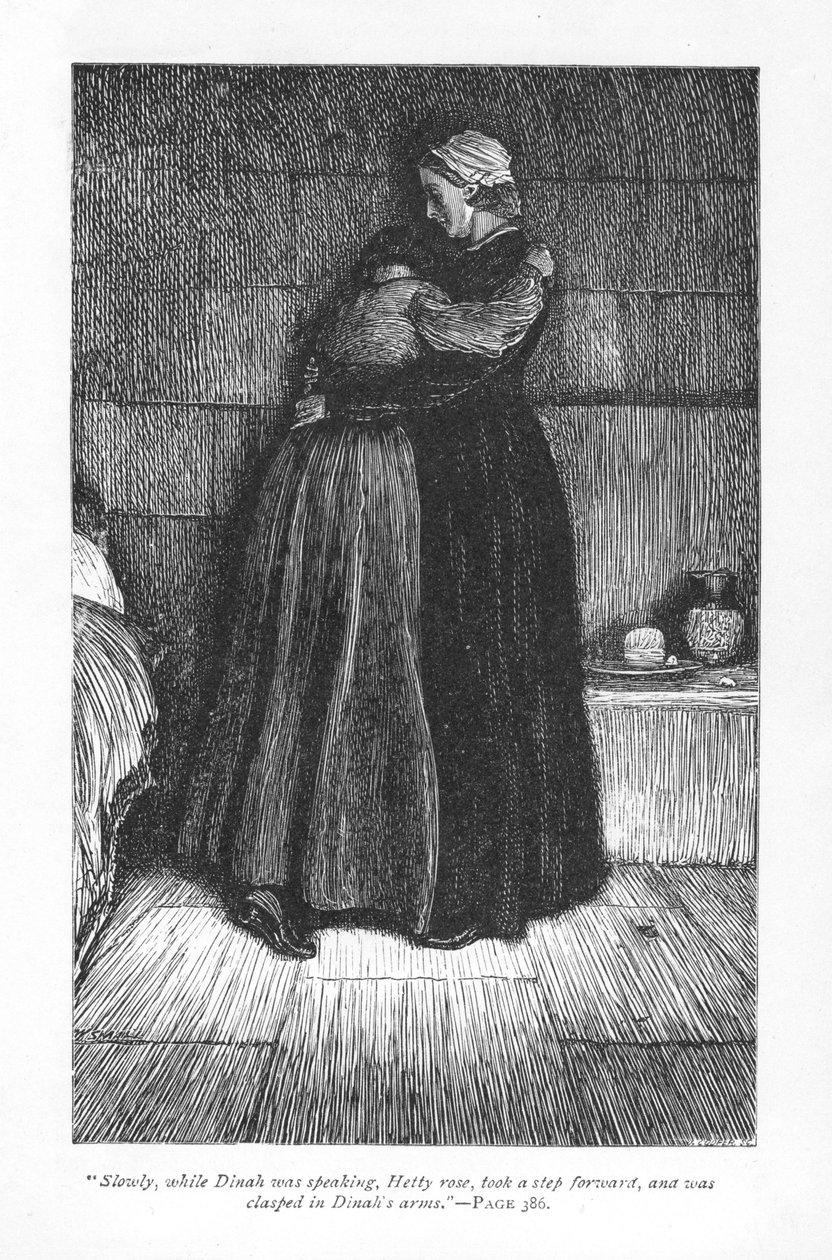 Hetty Sorrel, skazana na śmierć za dzieciobójstwo, pocieszana w więzieniu przez swoją kuzynkę, metodystyczną kaznodzieję, Dinah Morris. Wyrok Hetty zostaje zamieniony na transport przez interwencję jej uwodziciela Arthura Donnithorne